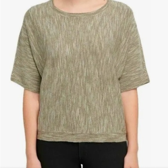 DKNY Jeans Marled Sage Short Sleeve bat wing  Top Women’s Size S - Picture 1 of 10